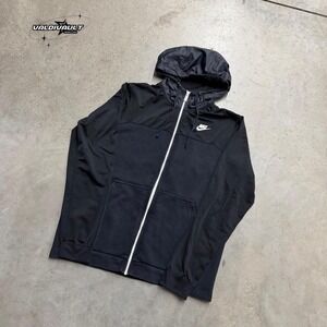 Nike Lightweight Athletic Black Zip Up Size Large